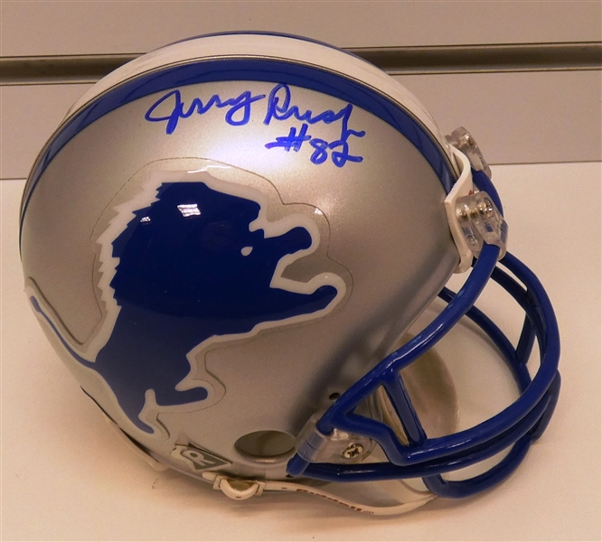 Jerry Rush Autographed Lions Mini Helmet