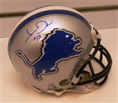 James Davis Autographed Lions Mini Helmet