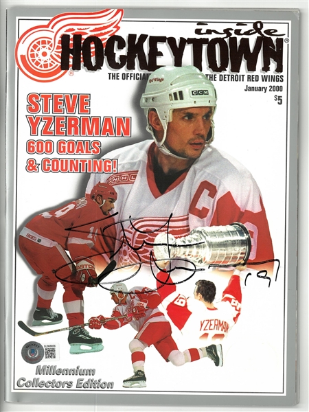 Steve Yzerman Autographed 600 Goals Magazine