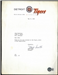 Mayo Smith Autographed Letter