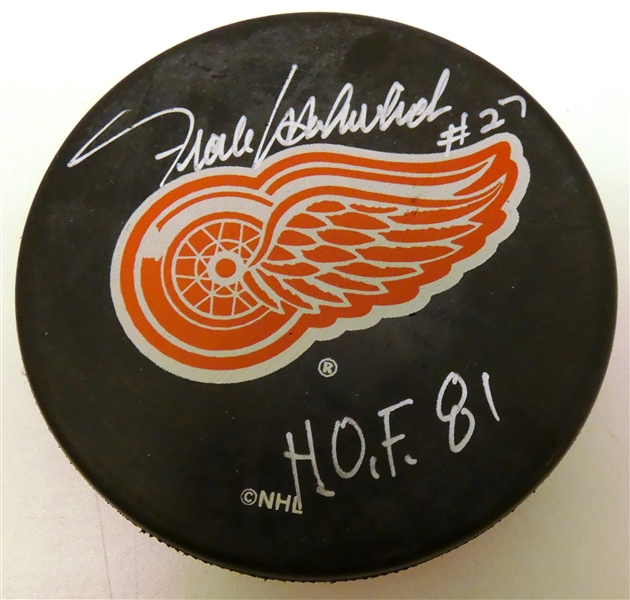 Frank Mahovlich Autographed Red Wings Puck