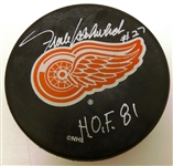 Frank Mahovlich Autographed Red Wings Puck