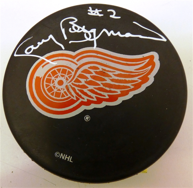 Gary Bergman Autographed Red Wings Puck