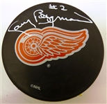 Gary Bergman Autographed Red Wings Puck