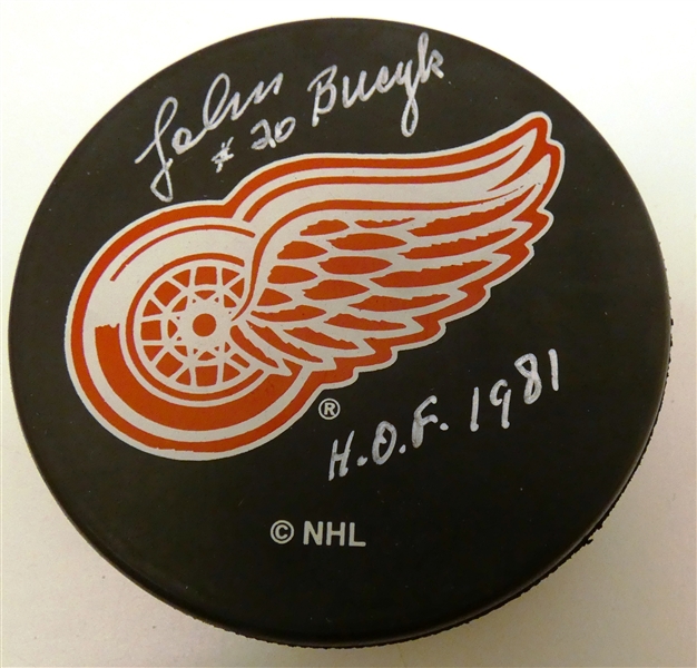 John Bucyk Autographed Red Wings Puck