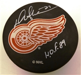 Darryl Sittler Autographed Red Wings Puck