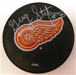 Greg Stefan Autographed Red Wings Puck