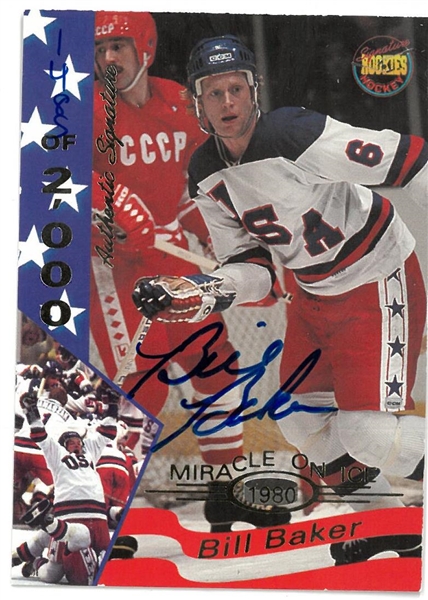 Bill Baker Autographed Miracle on Ice Card