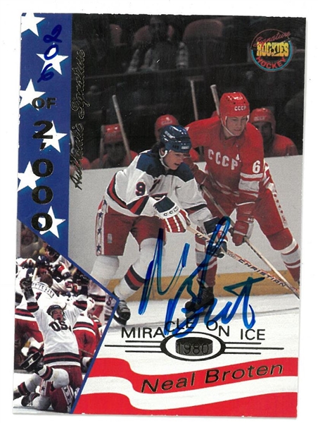 Neal Broten Autographed Miracle on Ice Card