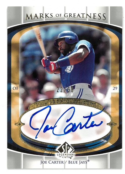 Joe Carter Autographed Marks of Greatness