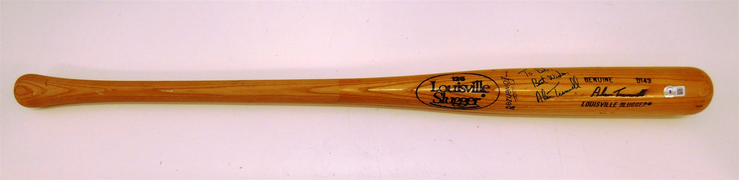 Alan Trammell Autographed Team Issued Bat