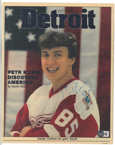 Petr Klima Autographed Detroit Magazine