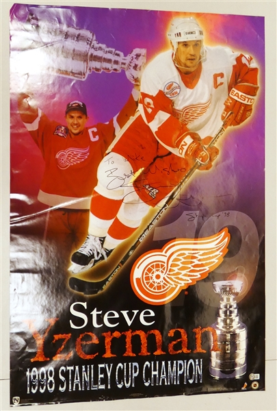 Steve Yzerman Autographed 98 Cup Poster