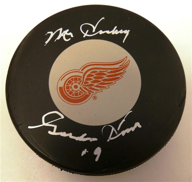 Gordie Howe Autographed Red Wings Puck