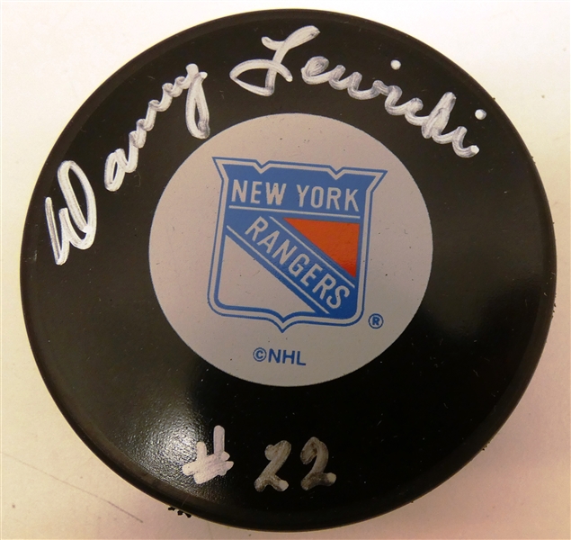 Danny Lewicki Autographed Rangers Puck