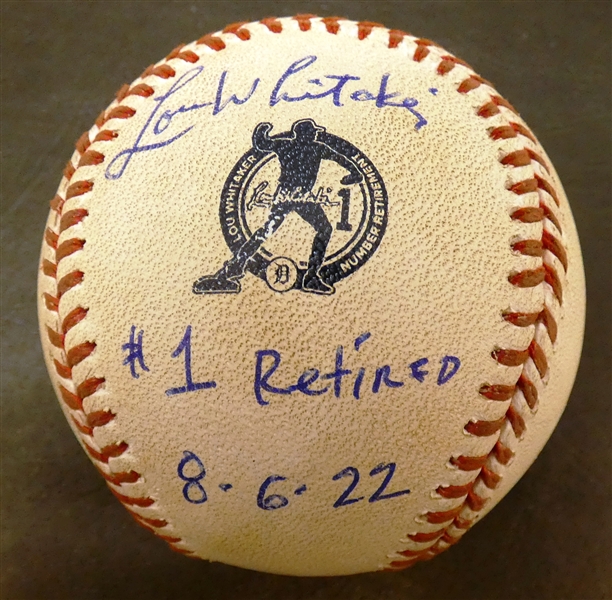 Lou Whitaker Autographed Retirement Baseball