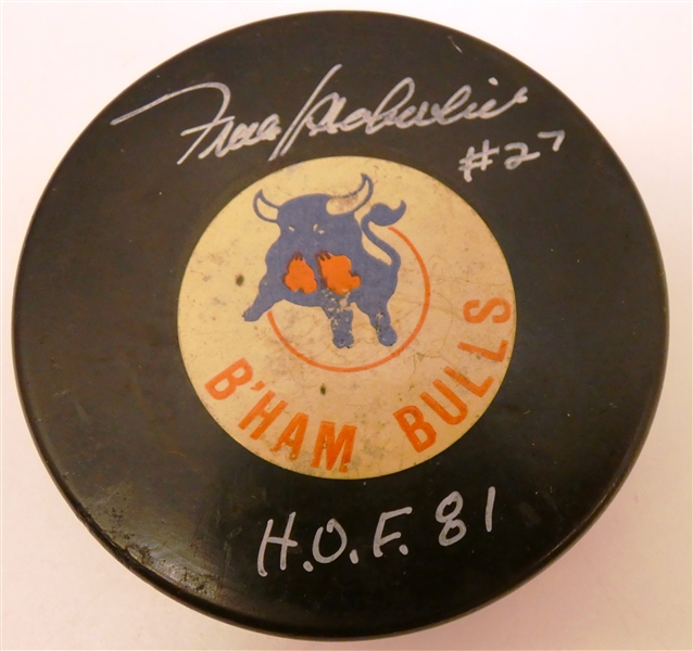 Frank Mahovlich Autographed Vintage Bulls Puck