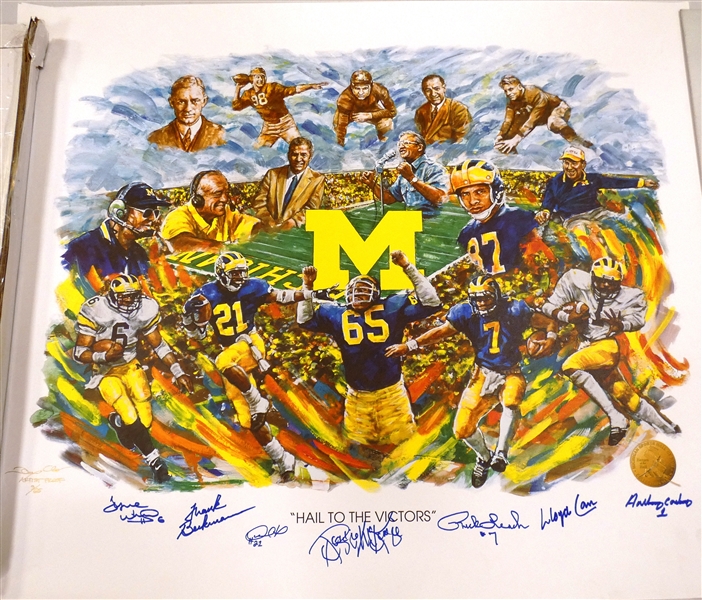 Michigan "Hail to the Victors" Autographed Lithograph