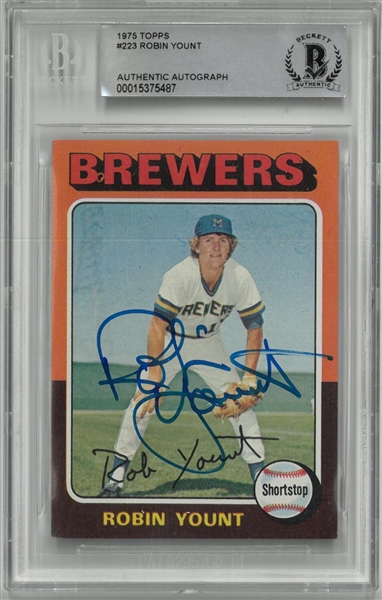 Robin Yount Autographed 1975 Topps Rookie Card