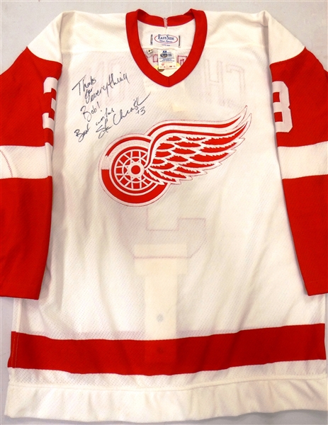 Steve Chiasson Autographed Red Wings Jersey