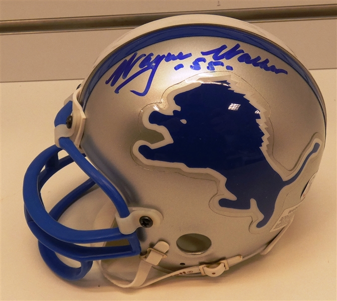 Wayne Walker Autographed Lions Mini Helmet