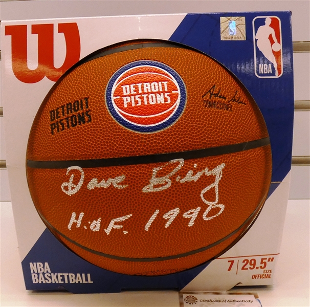 Dave Bing Autographed Pistons Basketball