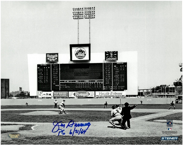 Jim Bunning Autographed Perfect Game 8x10