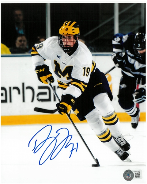 Dylan Larkin Autographed Michigan 8x10