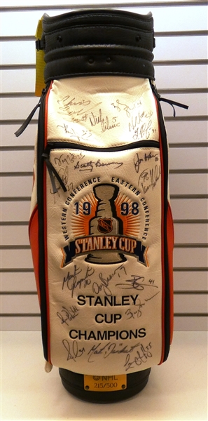 Detroit Red Wings 1998 Team Signed Golf Bag