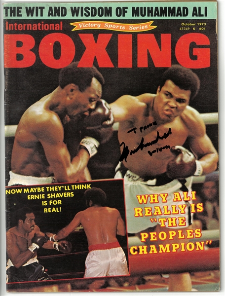 Lot Detail - Muhammad Ali Autographed 1973 Boxing Magazine