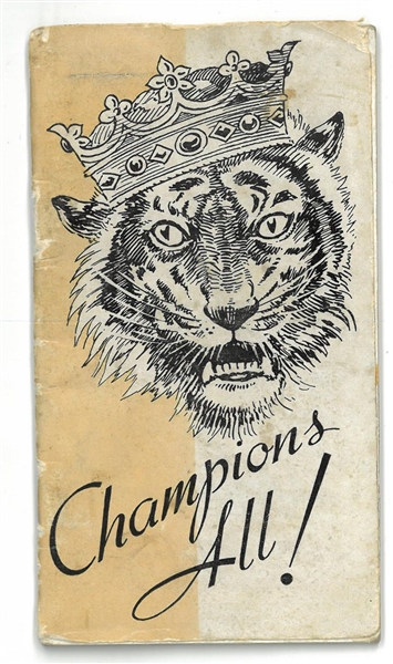 1934 Detroit Tigers Commemorative Pamphlet