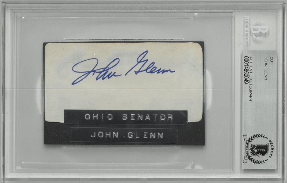 John Glenn Autographed 2x3 Cut Signature