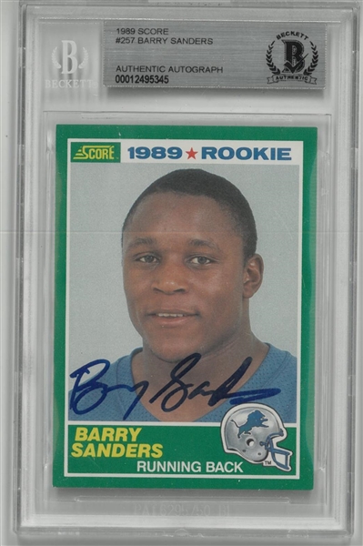 Barry Sanders Autographed 1989 Score Rookie Card