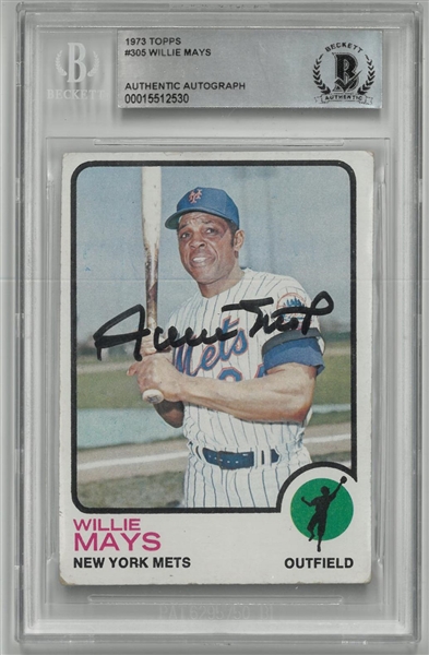 Willie Mays Autographed 1973 Topps