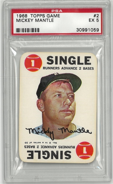 Mickey Mantle 1968 Topps Game PSA 5