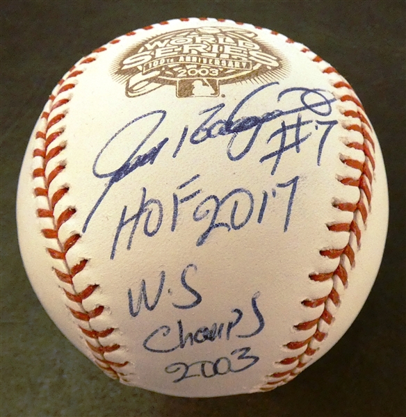Ivan Rodriguez Autographed 2003 World Series Baseball
