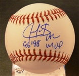 Juan Gonzalez Autographed Baseball