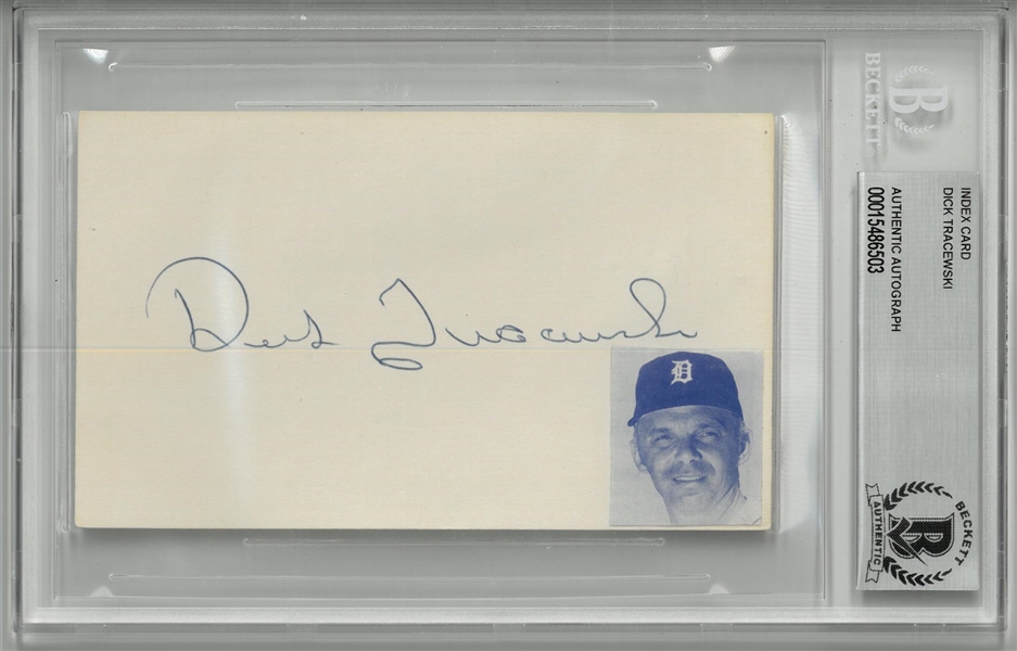 Dick Tracewski Autographed 3x5 Index Card