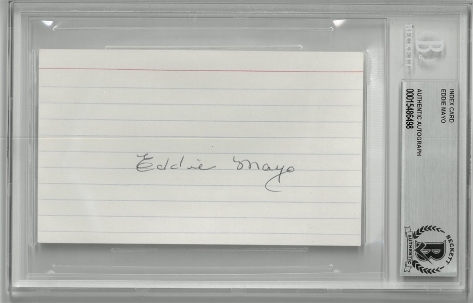 Eddie Mayo Autographed 3x5 Index Card