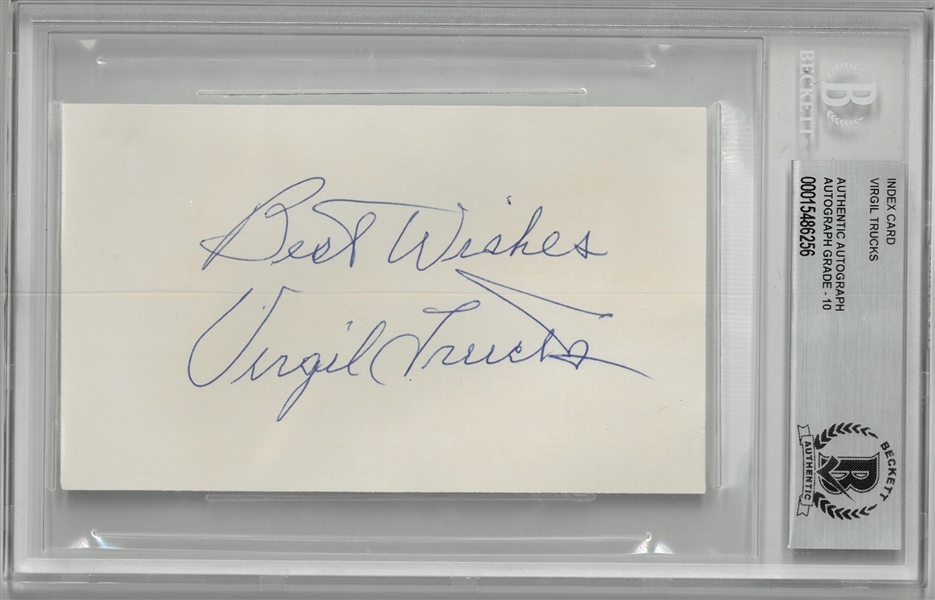 Virgil Trucks Autographed 3x5 Index Card