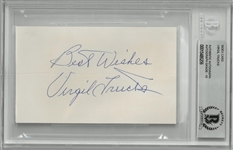 Virgil Trucks Autographed 3x5 Index Card