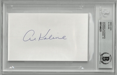 Al Kaline Autographed 3x5 Index Card