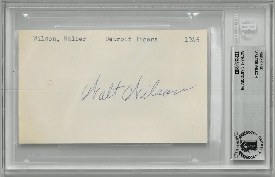 Walter Wilson Autographed 3x5 Index Card