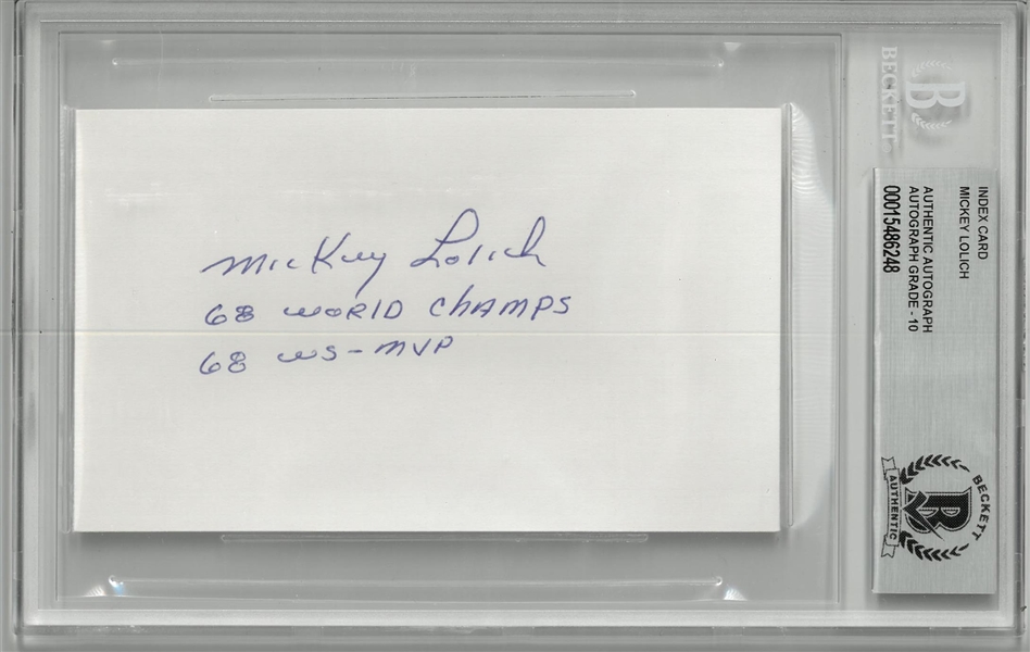 Mickey Lolich Autographed 3x5 Index Card