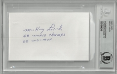 Mickey Lolich Autographed 3x5 Index Card