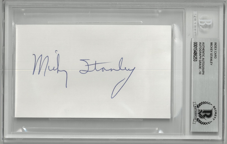 Mickey Stanley Autographed 3x5 Index Card