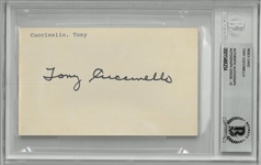 Tony Cuccinello Autographed 3x5 Index Card