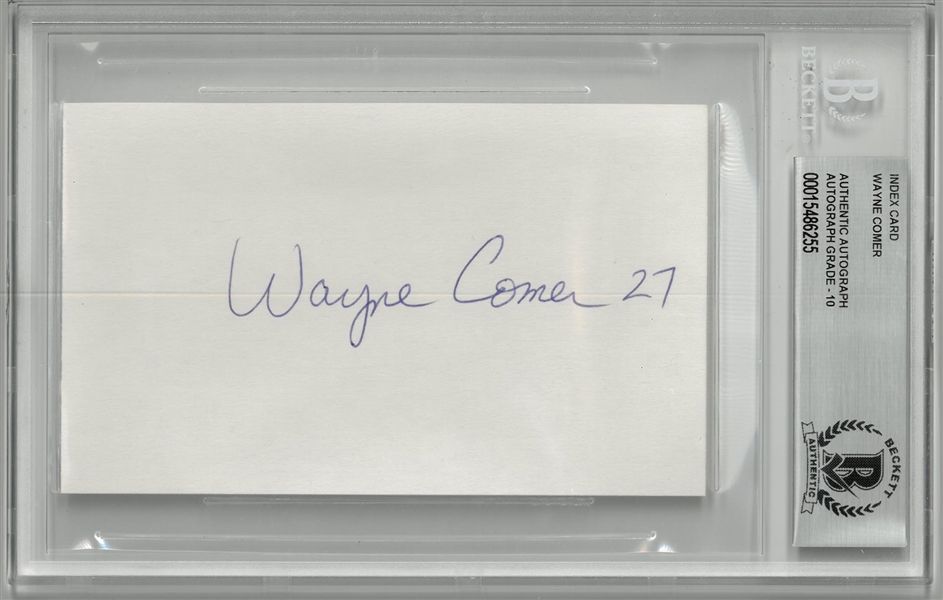 Wayne Comer Autographed 3x5 Index Card