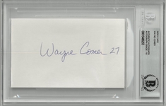 Wayne Comer Autographed 3x5 Index Card