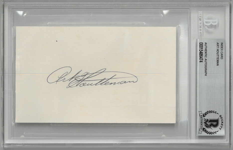 Art Houtteman Autographed 3x5 Index Card